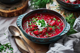 Barszcz czerwony z jajkiem